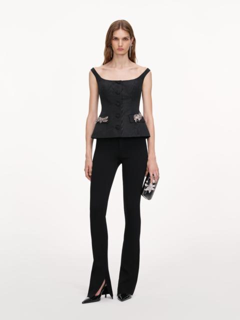 self-portrait Black Structured Bardot Top