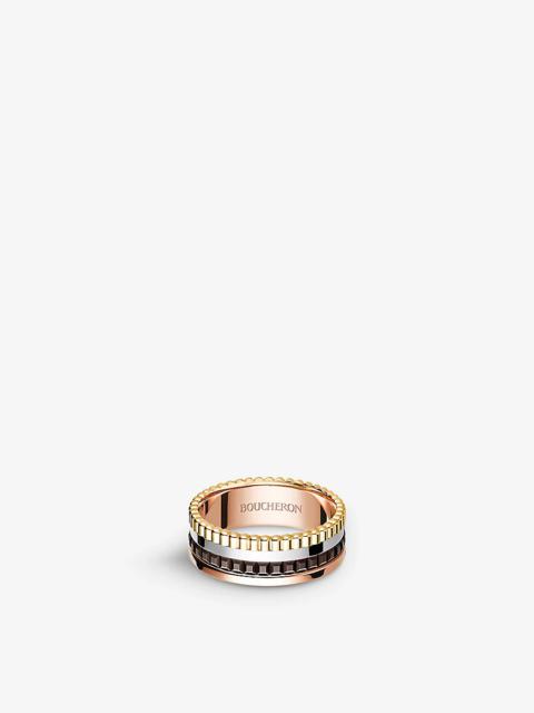 Boucheron Quatre Classique 18ct yellow-gold, white-gold and pink-gold ring