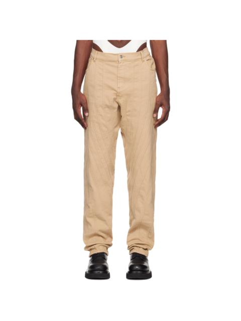 SSENSE Exclusive Beige Spiral Baggy Jeans
