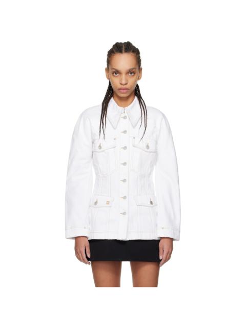 Givenchy White O Shaped Sleeves Denim Jacket