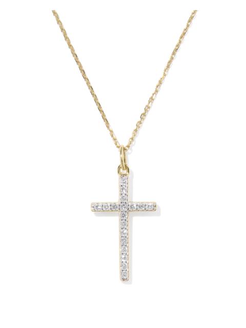 KENDRA SCOTT 0.23 ct Lab Grown Diamond Cross Pendant Necklace in 14k Yellow Gold