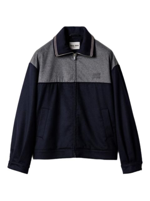 Miu Miu embroidered-logo zipped sweatshirt