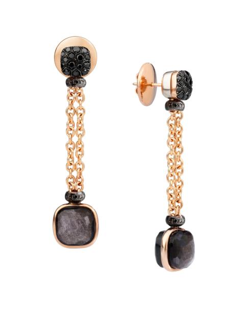 Pomellato Women's Nudo 18K Rose Gold, Obsidian & Black Diamond Dangle Earrings