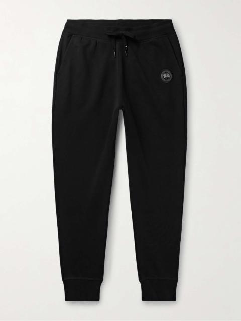 Black Label Huron Tapered Logo-Appliquéd Cotton-Jersey Sweatpants