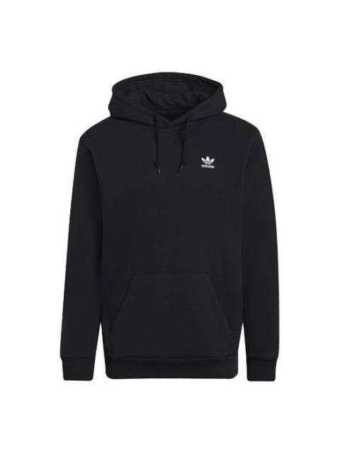 adidas originals Solid Color Small Label Fleece Lined Hoodie 'Black' H34652