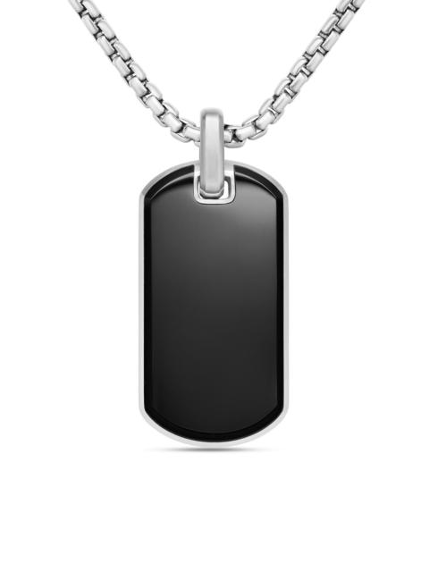 DAVID YURMAN Men's Chevron Tag in Sterling Silver - Black Onyx
