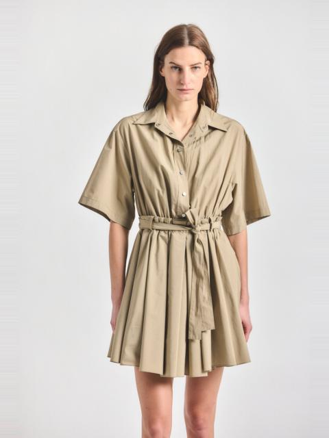 DEREK LAM 10 CROSBY ALESSIA SHORT SLEEVE PLEATED DRESS