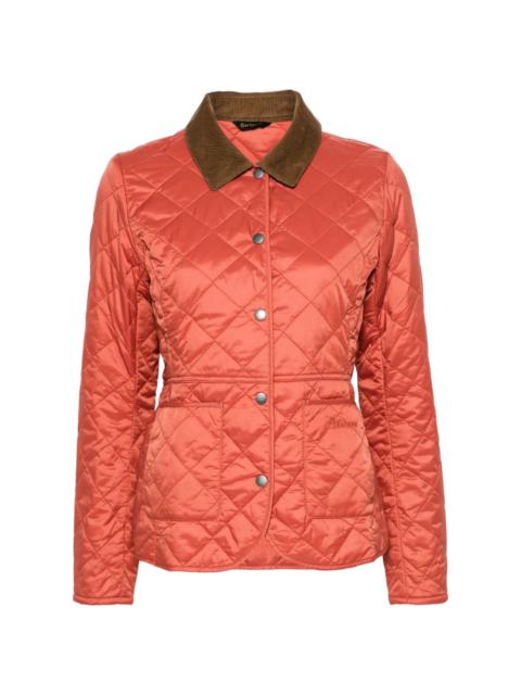 corduroy-collar quilted jacket