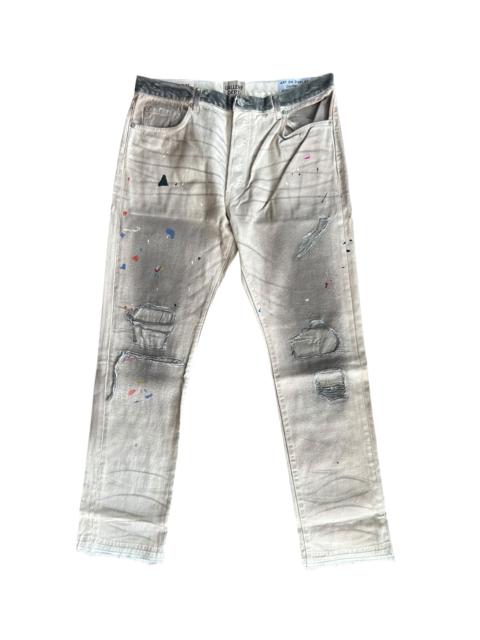 GALLERY DEPT. Paint Splatter Distressed Carpenter Pants "Beige" GD368