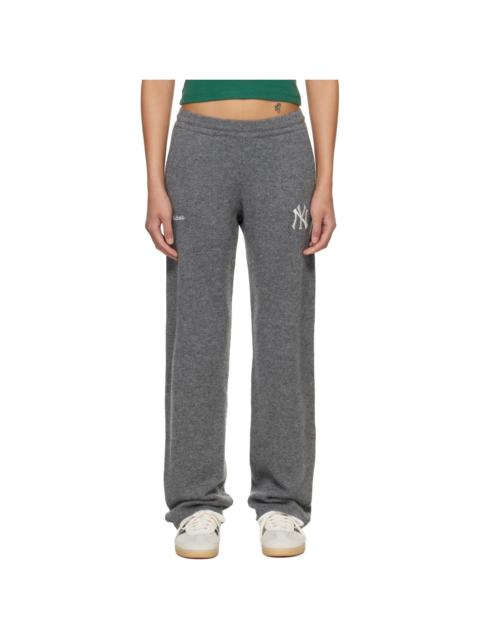 Sporty & Rich Gray Heritage Yankees Serif Cashmere Lounge Pants