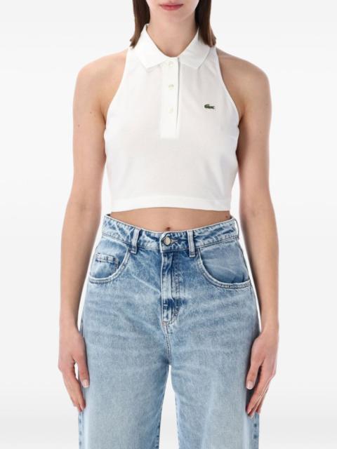 LACOSTE sleeveless cropped polo shirt