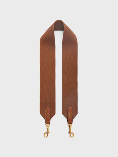 CELINE Long Strap in textile and calfskin
