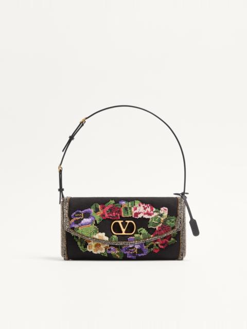 Valentino VALENTINO GARAVANI DEVAIN SMALL EMBROIDERED SHOULDER BAG