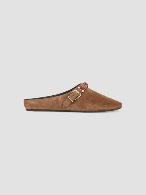 VERONICA BEARD Women's Narcisa Suede Mule Clogs - Chestnut