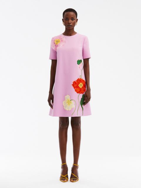 PAINTED POPPIES EMBROIDERED SHIFT DRESS