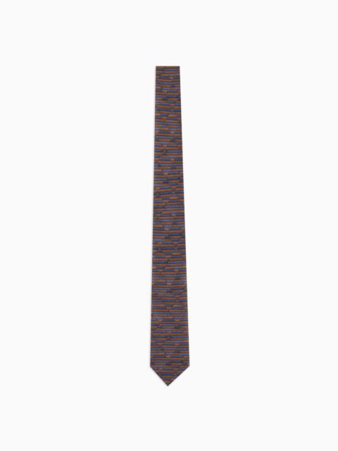 GIORGIO ARMANI Silk tie with geometric print