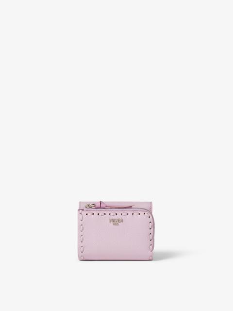 FENDI Selleria Micro Trifold Lilac Selleria wallet with 82 hand-sewn stitches