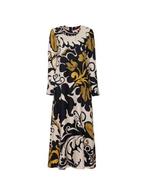 La DoubleJ graphic-print silk midi dress