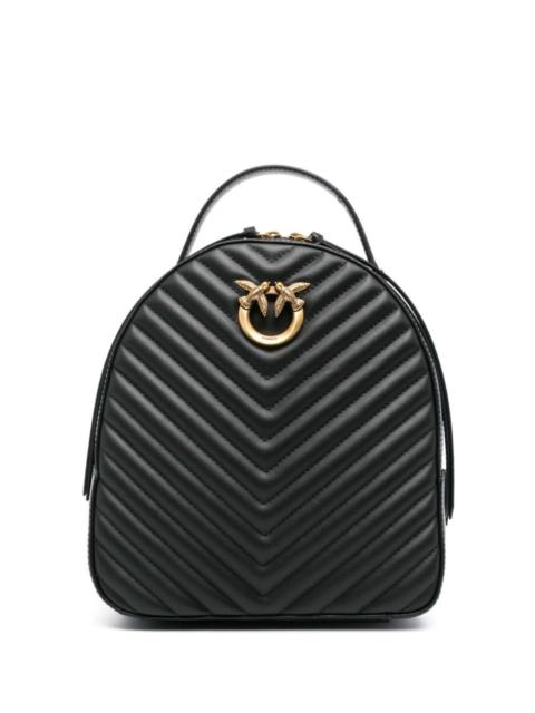 PINKO Love chevron leather backpack