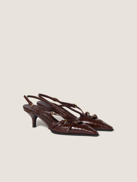 Miu Miu Croco-print slingback pumps