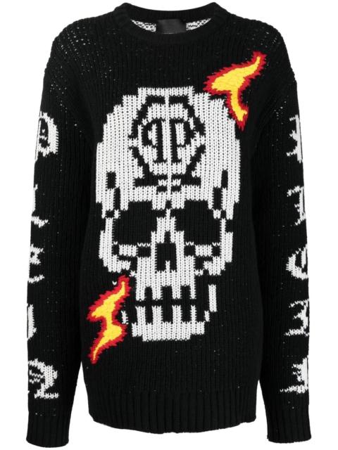 PHILIPP PLEIN Skull intarsia-knit jumper