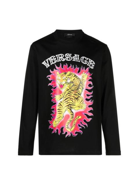 VERSACE Roar-print cotton T-shirt