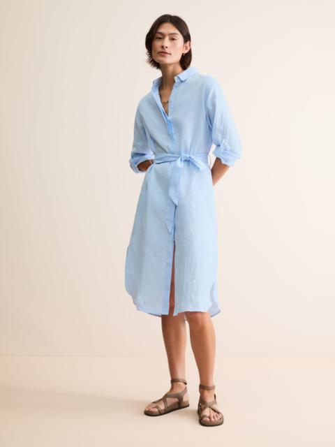 Derek Rose Women's Dress Sicily Linen Light Blue