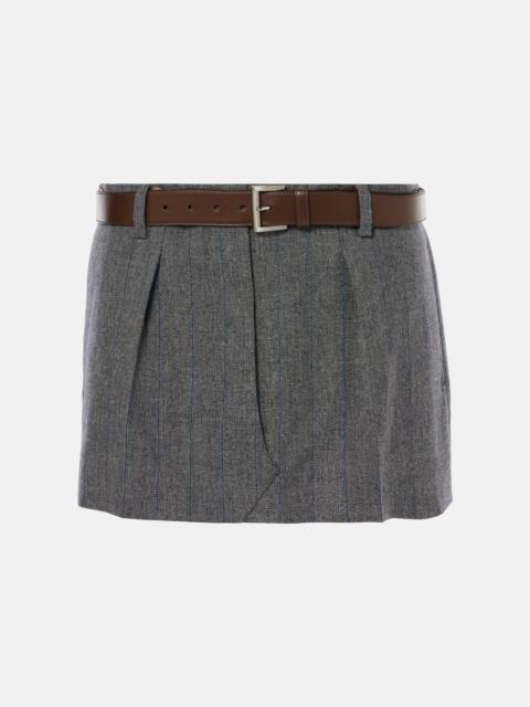 Prada Prada Pinstriped Skirt With Belt | italist | REVERSIBLE