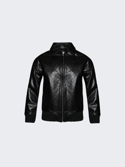 MISBHV Monogram Embossed Bandit Leather Jacket Black