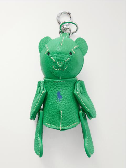 Polo Ralph Lauren Bear Textured-leather And Silver-tone Bag Charm