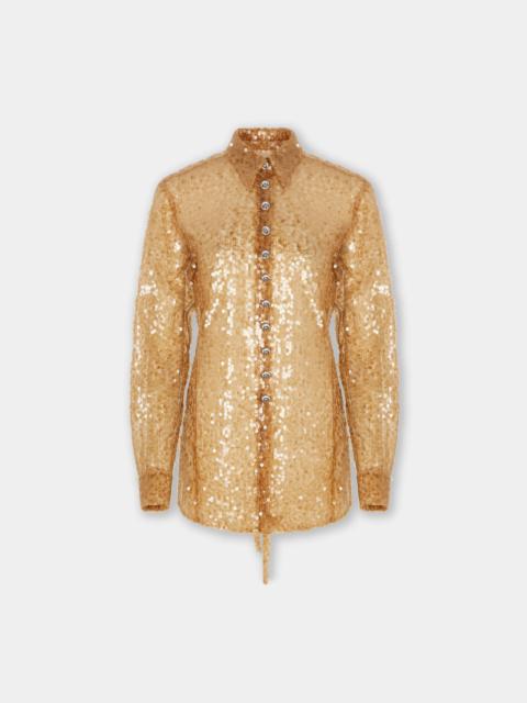 rabanne SEQUIN-EMBROIDERED SHIRT