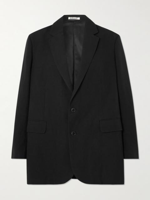 AURALEE Oversized Wool, Cotton And Linen-blend Oxford Blazer