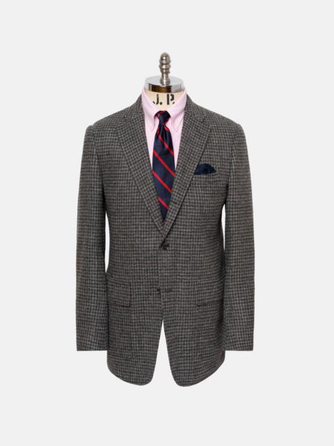 J. PRESS MADE-IN-USA GREY & BROWN HOUNDSTOOTH CHEVIOT TWEED SPORT COAT