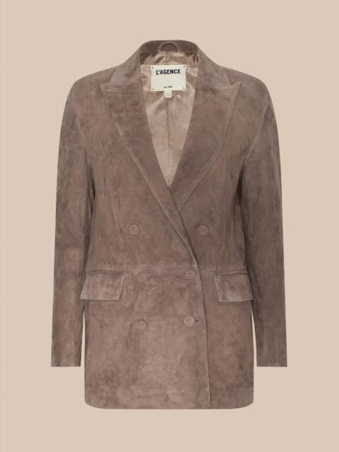 L'AGENCE Aimee Oversized Suede Blazer