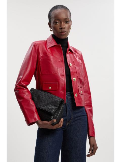 KAREN MILLEN Leather Pocket Tailored Jacket