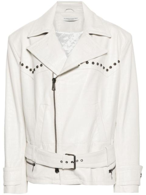 Alessandra Rich crocodile-pattern leather jacket