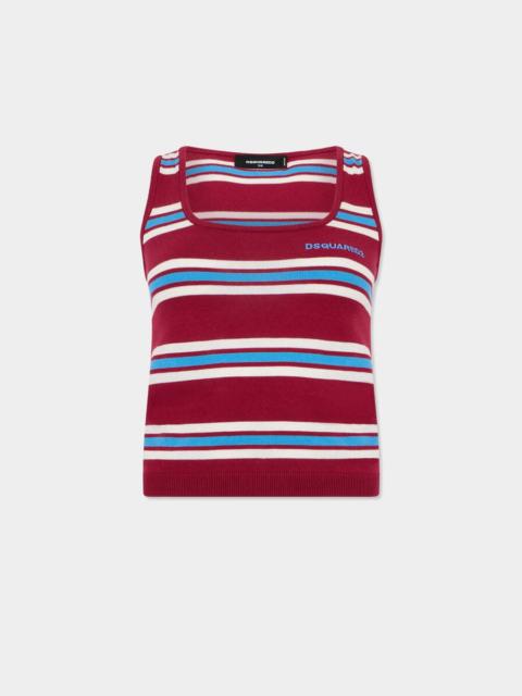 DSQUARED2 STRIPED KNIT TANK TOP