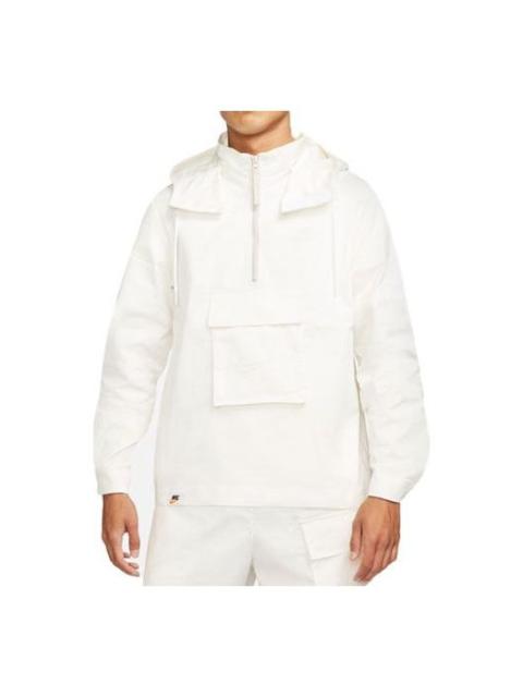 Nike Sportswear Half Zipper Sports Hooded Jacket White DD6495-133