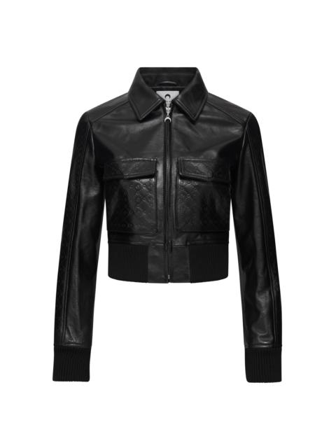 Embossed Leather Boxy Jacket