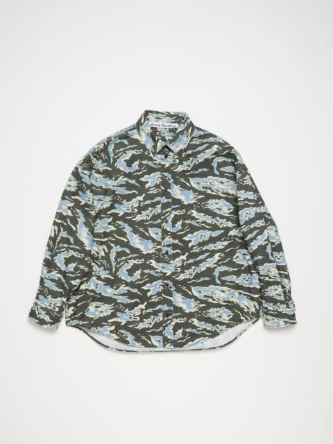 Acne Studios Ripstop button-up shirt - Black/blue