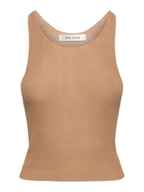 Faye knitted cotton blend tank top