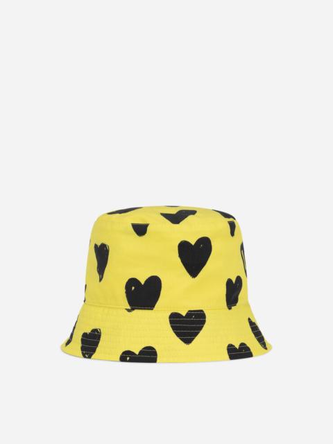 Dolce & Gabbana Cotton bucket hat with heart print