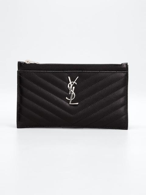 SAINT LAURENT YSL Monogram Chevron Quilted Pouch Bag/Wallet