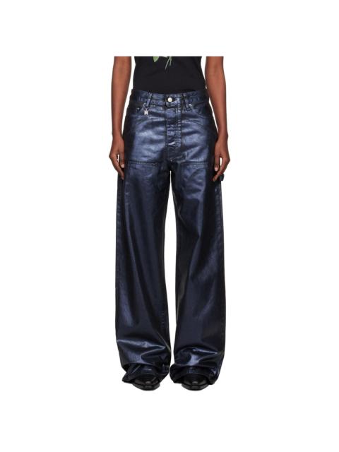 AMIRI Navy Coated Denim Carpenter Jeans