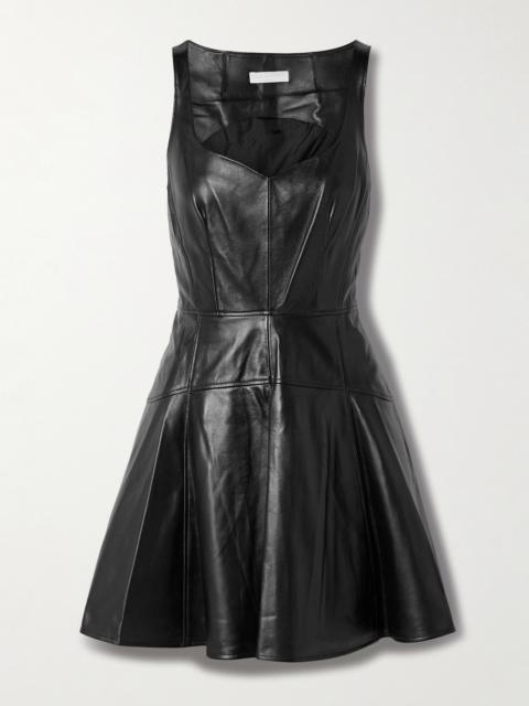 ULLA JOHNSON Thais Paneled Leather Mini Dress