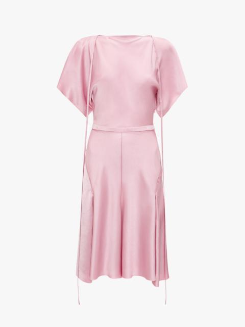 Victoria Beckham Draped Sleeve Cut Out Mini Dress In Rose