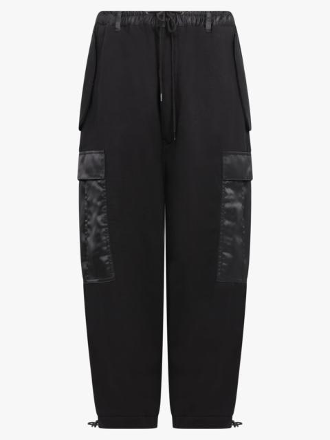 Junya Watanabe MAN COTTON TERRYCLOTH WITH NYLON TWILL PANTS | BLACK