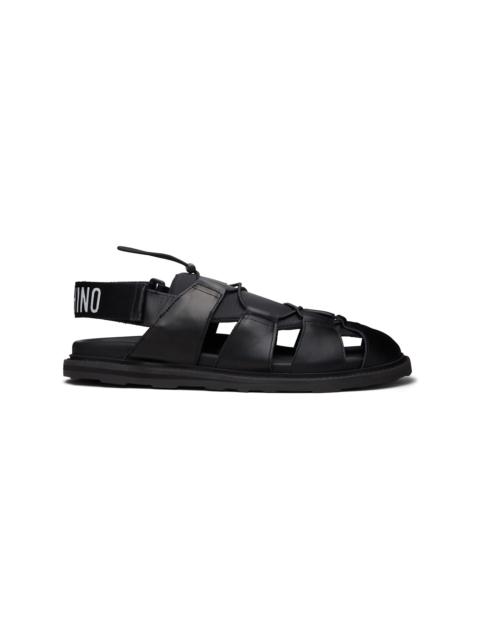 Moschino Black Sporty Sandals