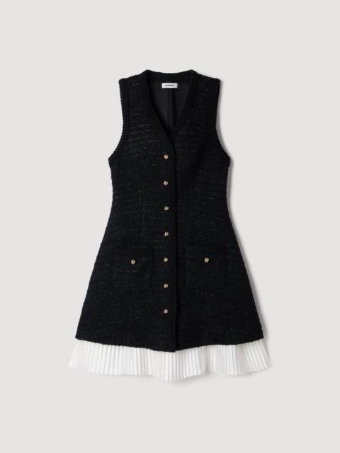 Sandro SHORT TWO-TONE TWEED DRESS