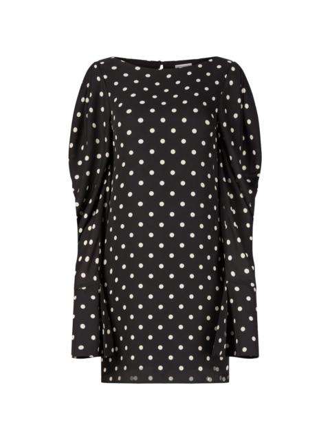 polka-dot print shift dress